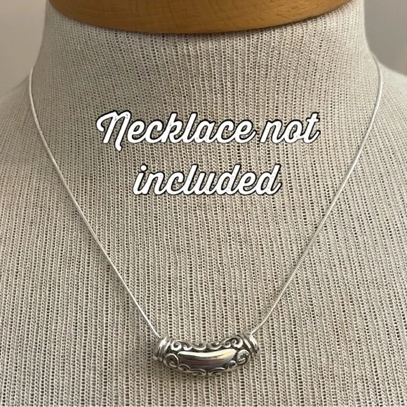 Sterling Silver Filigree- Scroll Slide - Bar Pendant